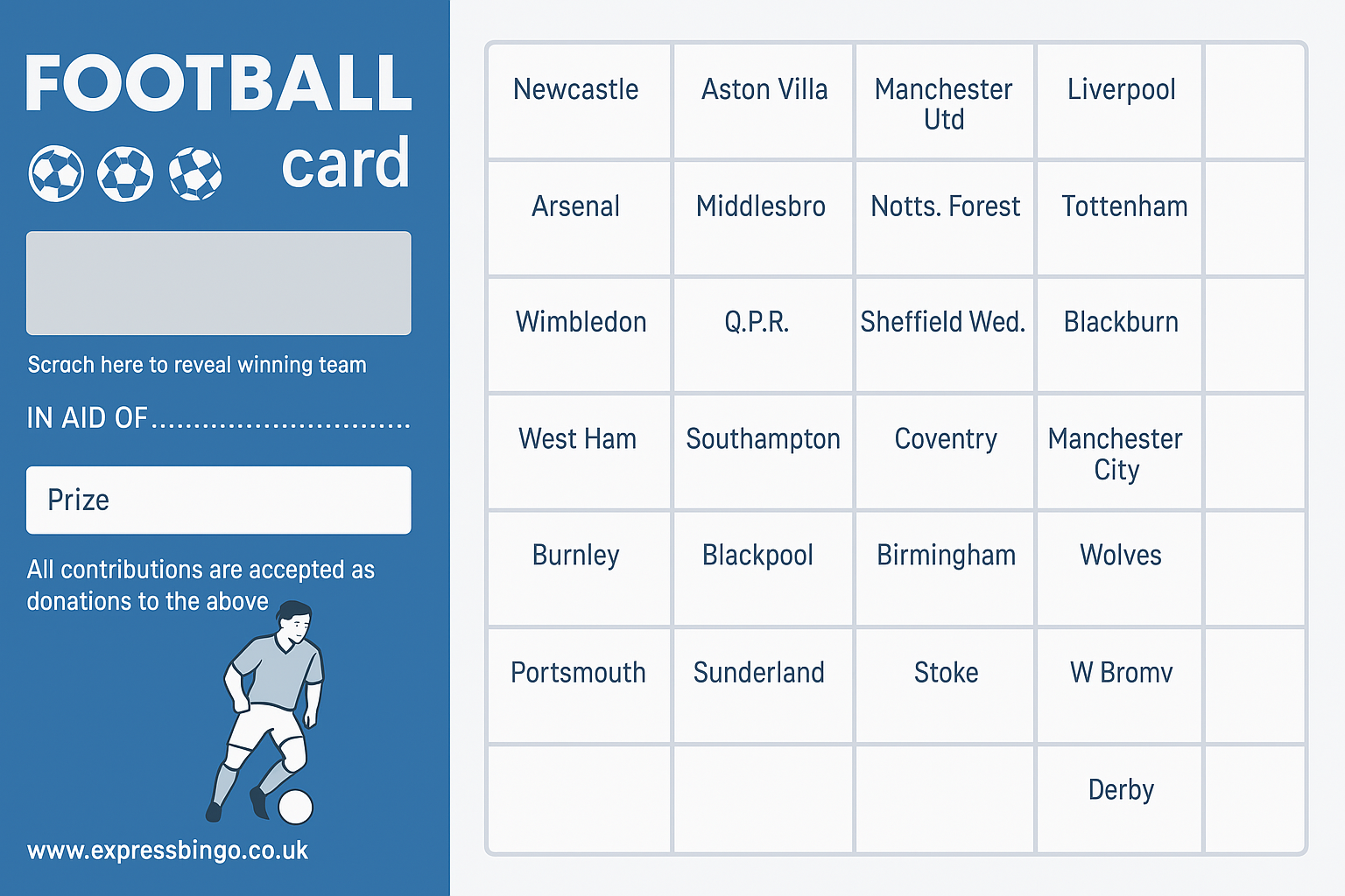 A Football Cards game card